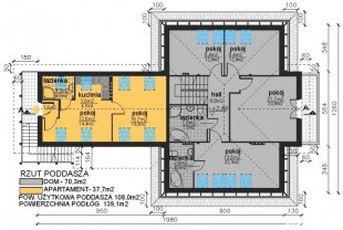 Dom + Biuro + Apartament 475 - gotowy projekt budowlany - rzut - 2